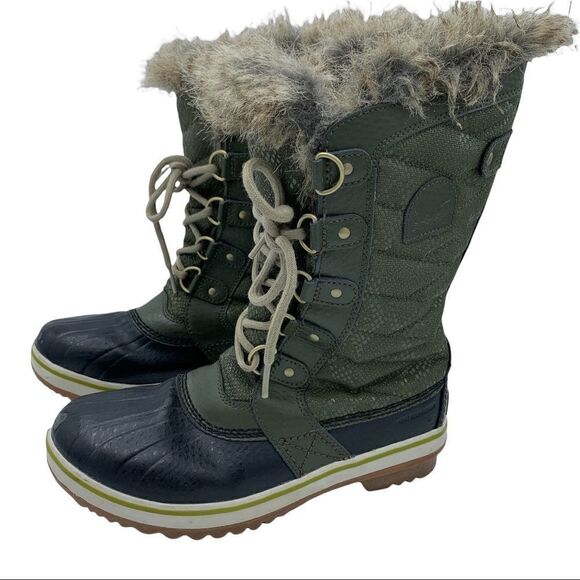 Sorel Torfino Warm Green Waterproof Snow Boots - Picture 1 of 14
